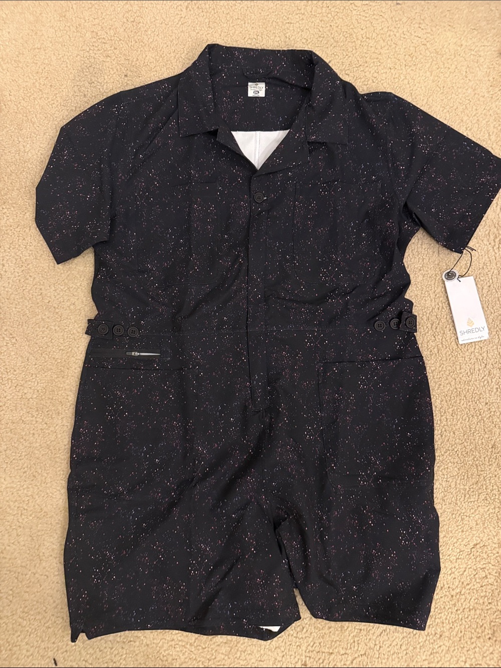 Galaxy splatter Shredly Short Sleeve Romper 2X